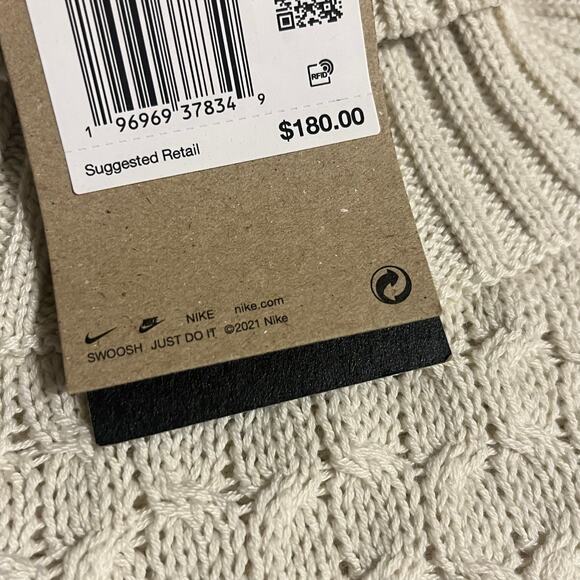 Nike Life Men's Cable Knit Turtleneck Sweater Light Bone L - Picture 6 of 9